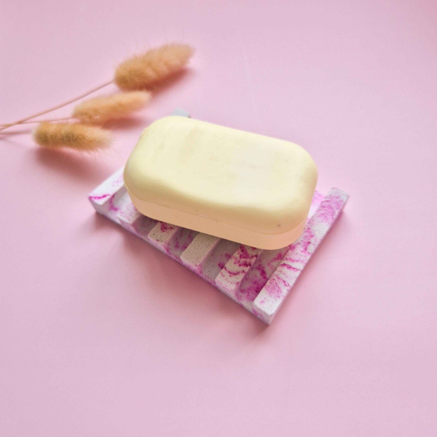 Hot Pink Rectangular dish soap, sparkly marble design soap holder