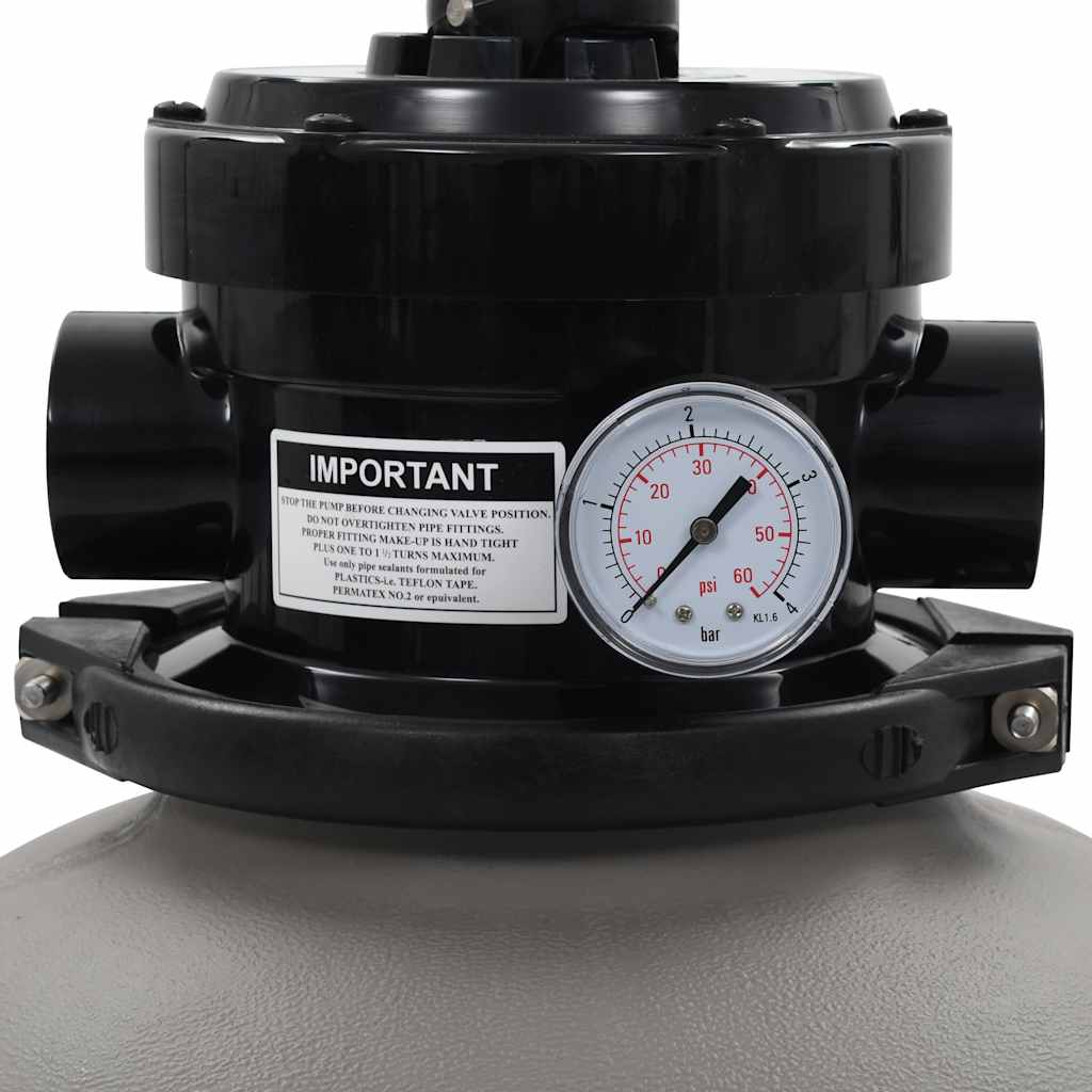 NNEVL Pool Sand Filter with 4 Position Valve Grey 350 mm