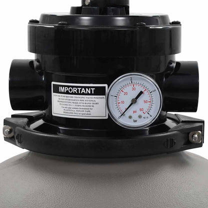 NNEVL Pool Sand Filter with 4 Position Valve Grey 350 mm