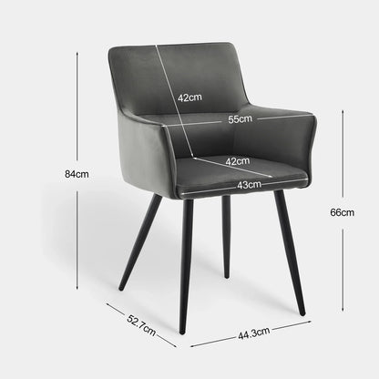 Ebern Velvet Dining Chairs [Set of 2]
