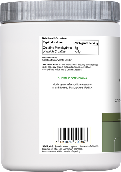 Creatine Monohydrate | Pure Unflavoured Creatine Powder – 500 g