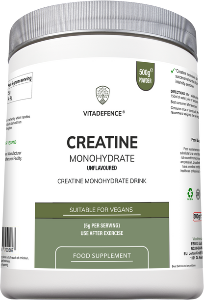 Creatine Monohydrate | Pure Unflavoured Creatine Powder – 500 g