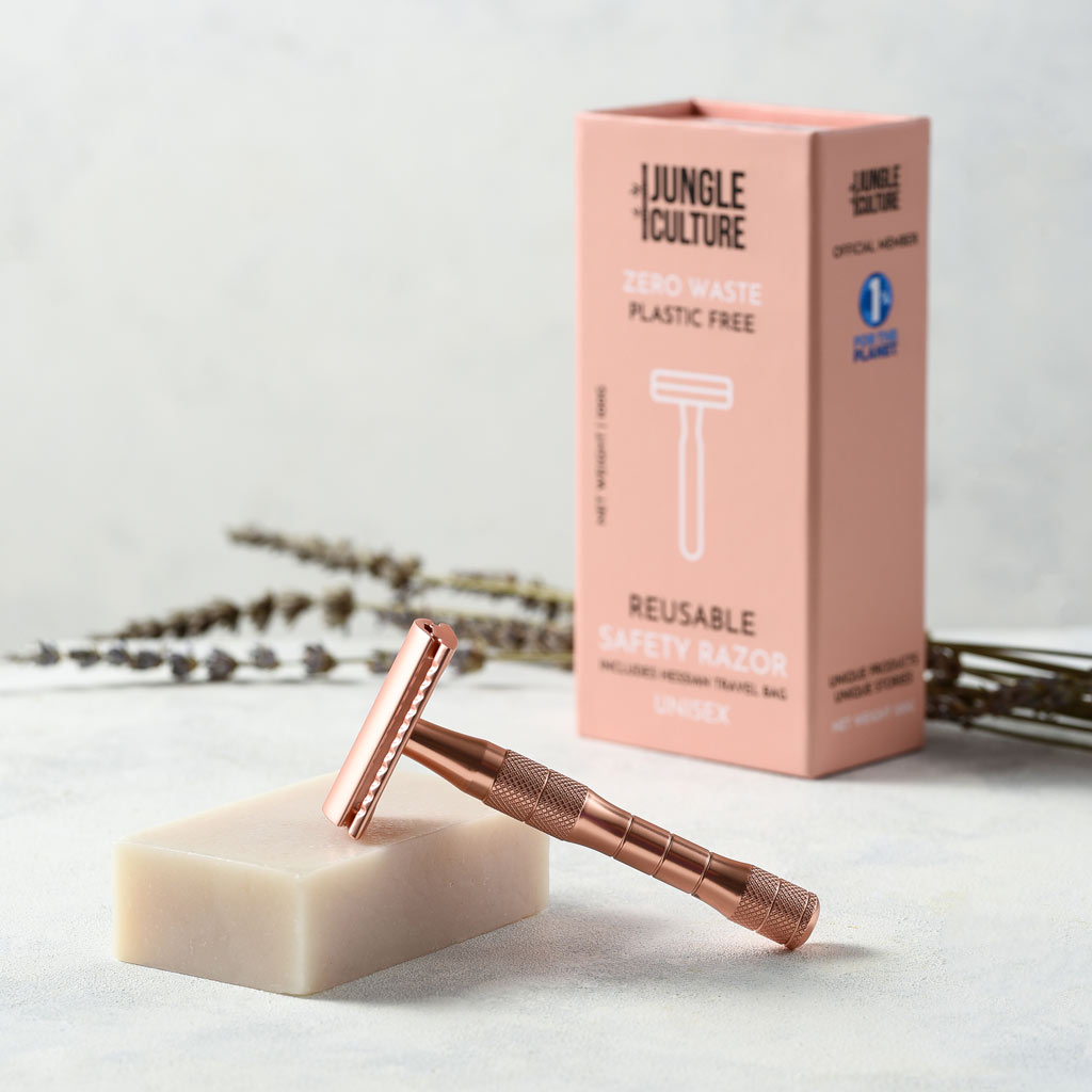 Rose Gold or Black Reusable Safety Razors (Thick Handle)