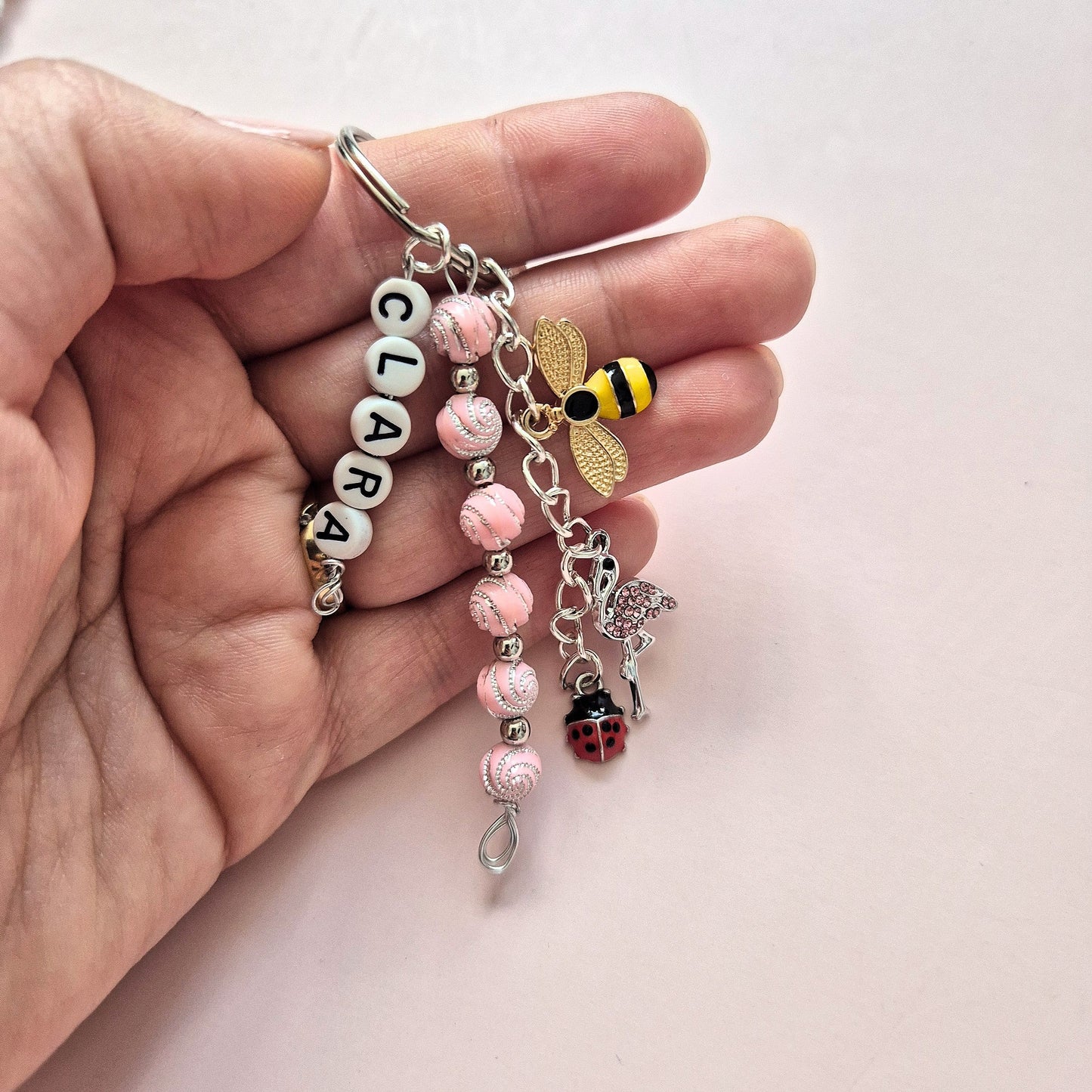 Personalised Pick your Charms Beads Keyring