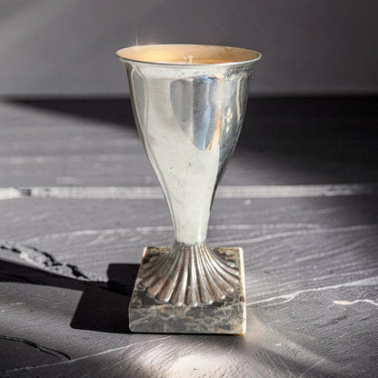 Repurposed Vintage Silver Trophy Cup Candle - Smoky Earl